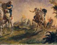 Delacroix Eugene Arab Riders on Scouting Mission GR- - Hermitage